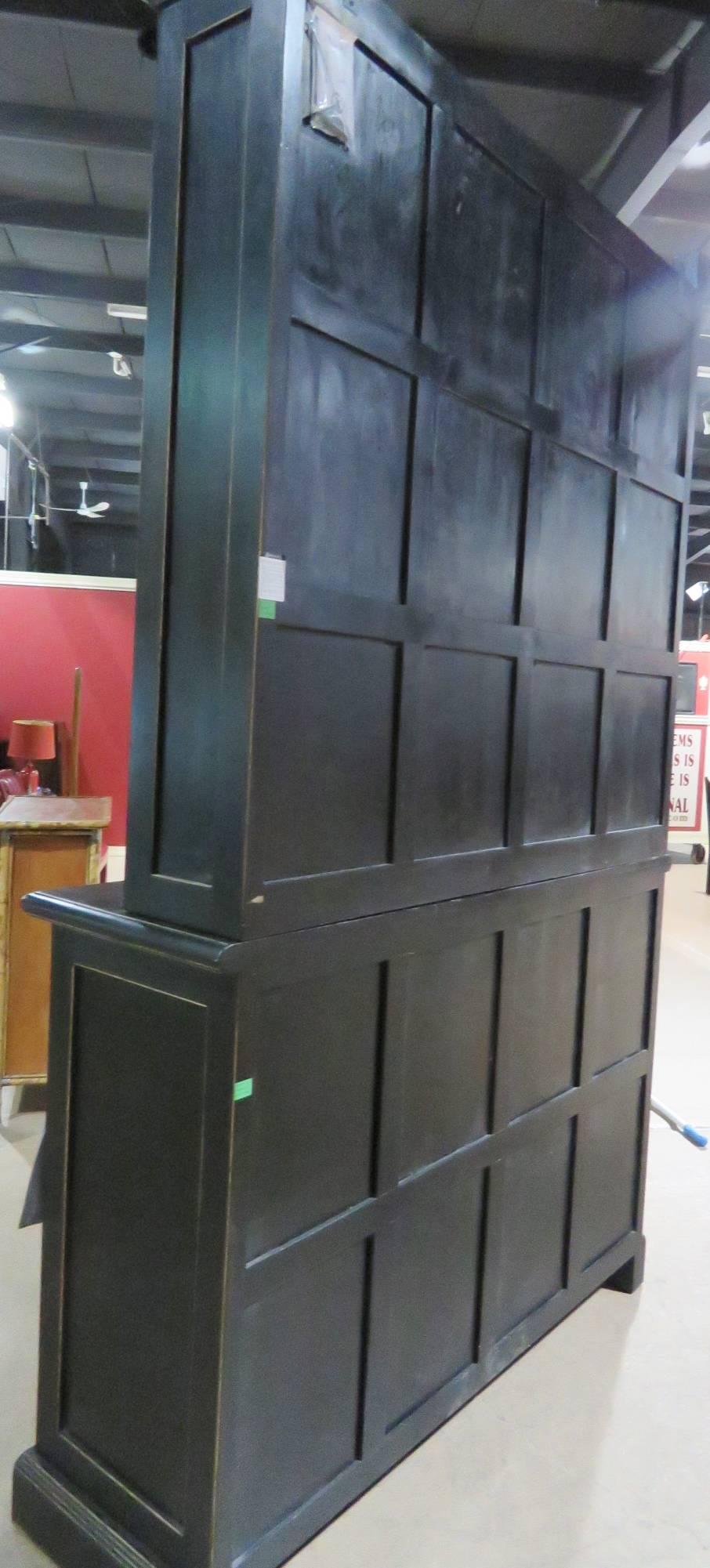 Pair of Restoration Hardware Ebonized Bookcases In Good Condition In Swedesboro, NJ