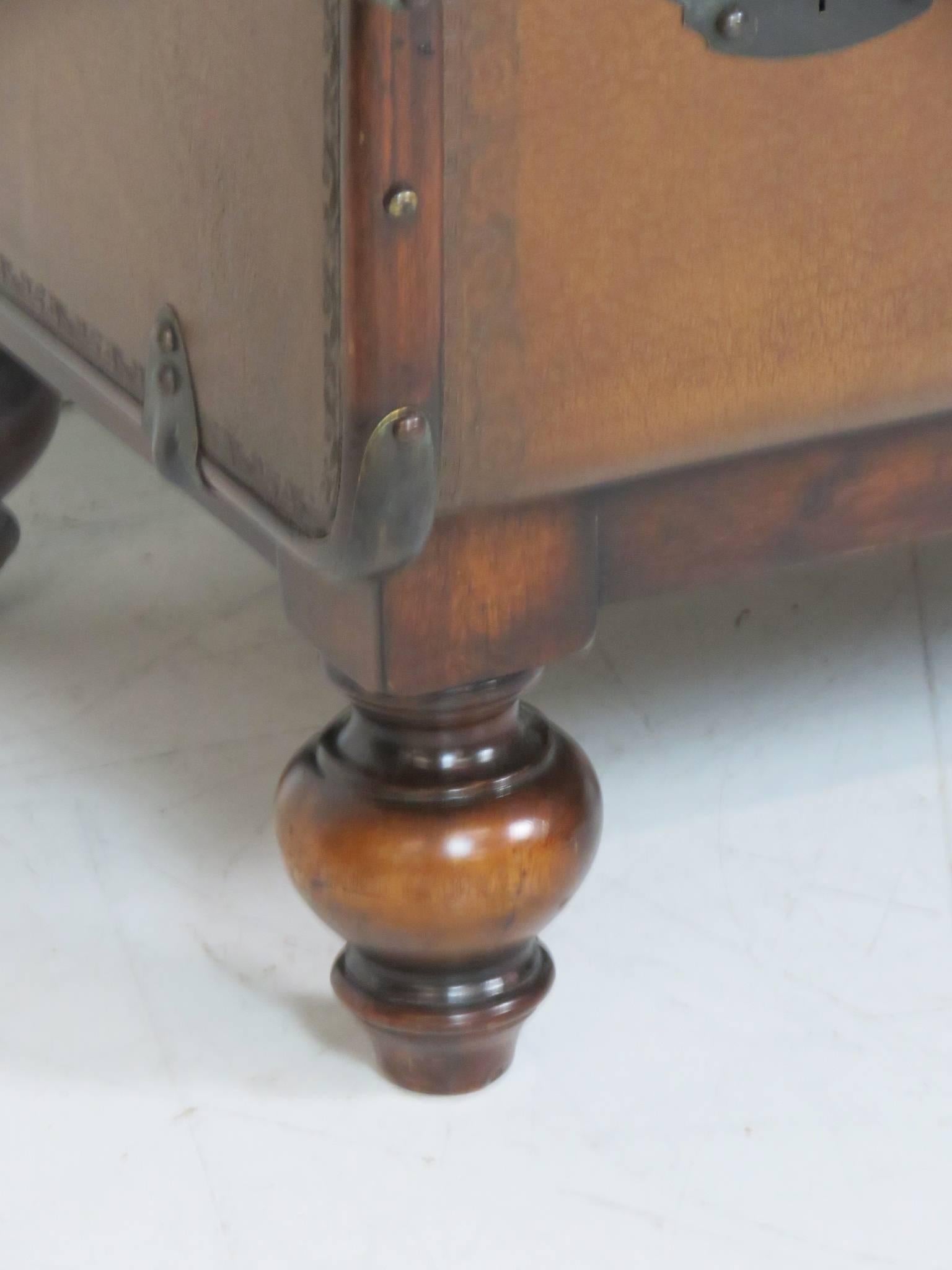 20th Century Custom Leather Trunk Coffee Table