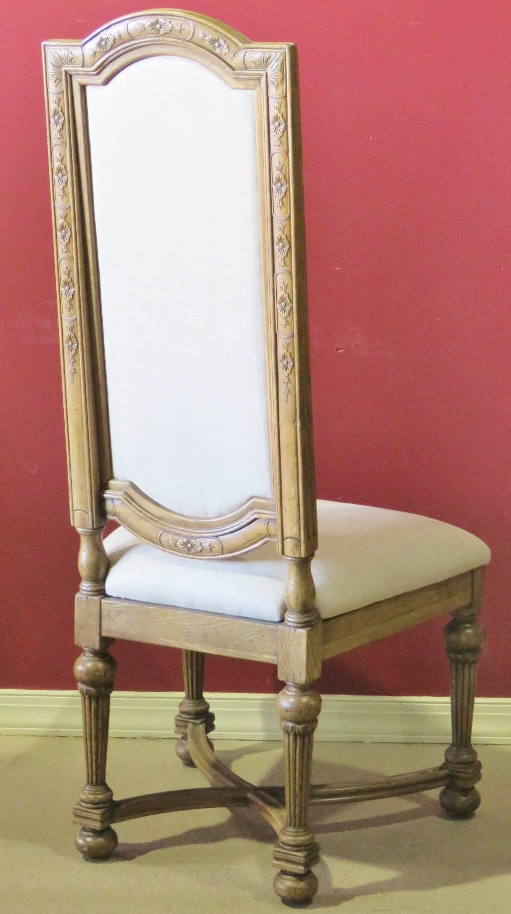Eight Jonathan Charles High Back Carved Dining Chairs 2