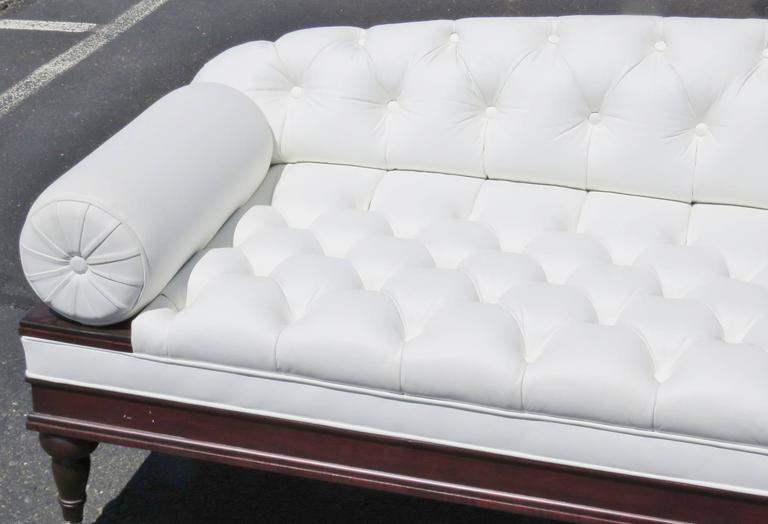 Regency Style White Tufted Sofa For Sale at 1stDibs