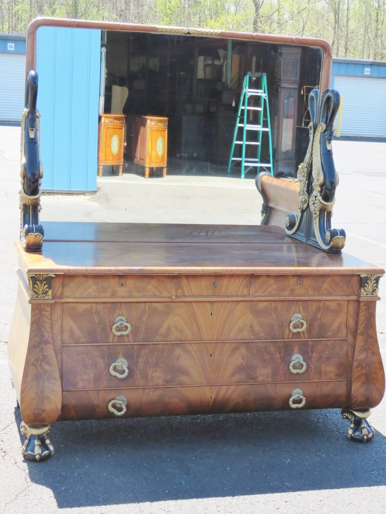 19th Century Magnificent Three-Peice French Empire Style Bedroom Set Mann, Charles Lannieure