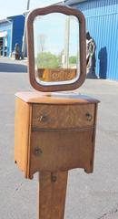 Antique Oak Shaving Mirror Stand