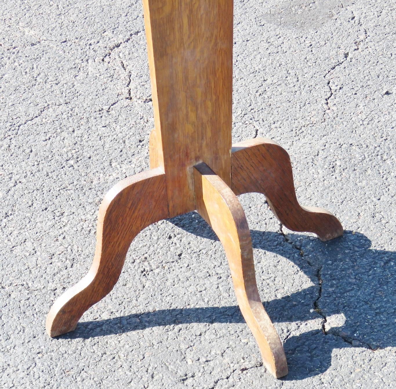 antique oak shaving stand with mirror