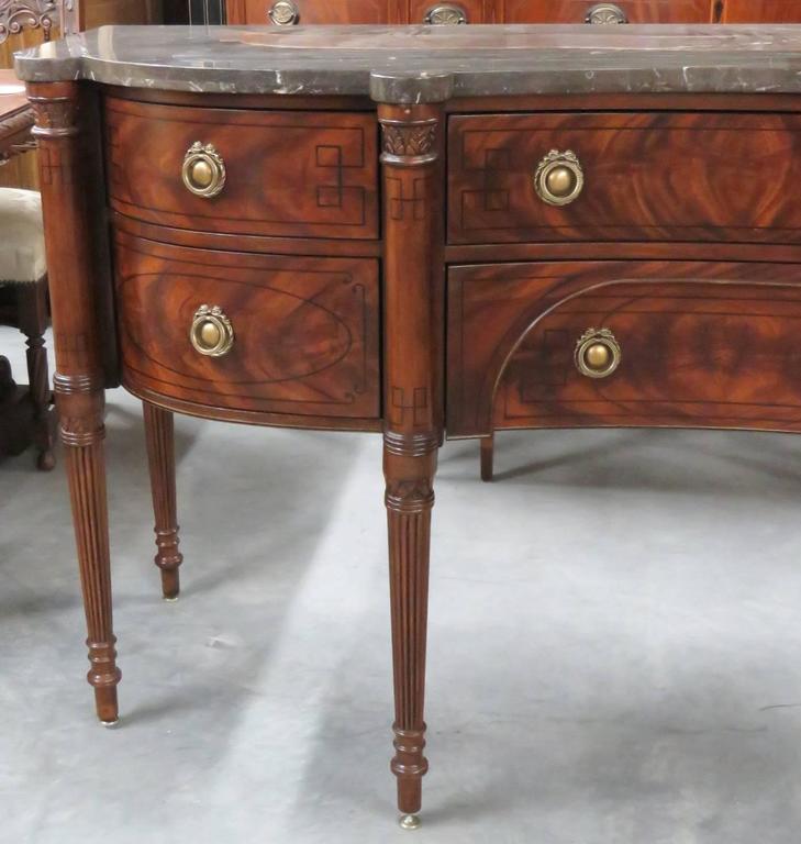 Drexel Heritage Inlaid Mahogany Marble Top Sideboard At 1stdibs