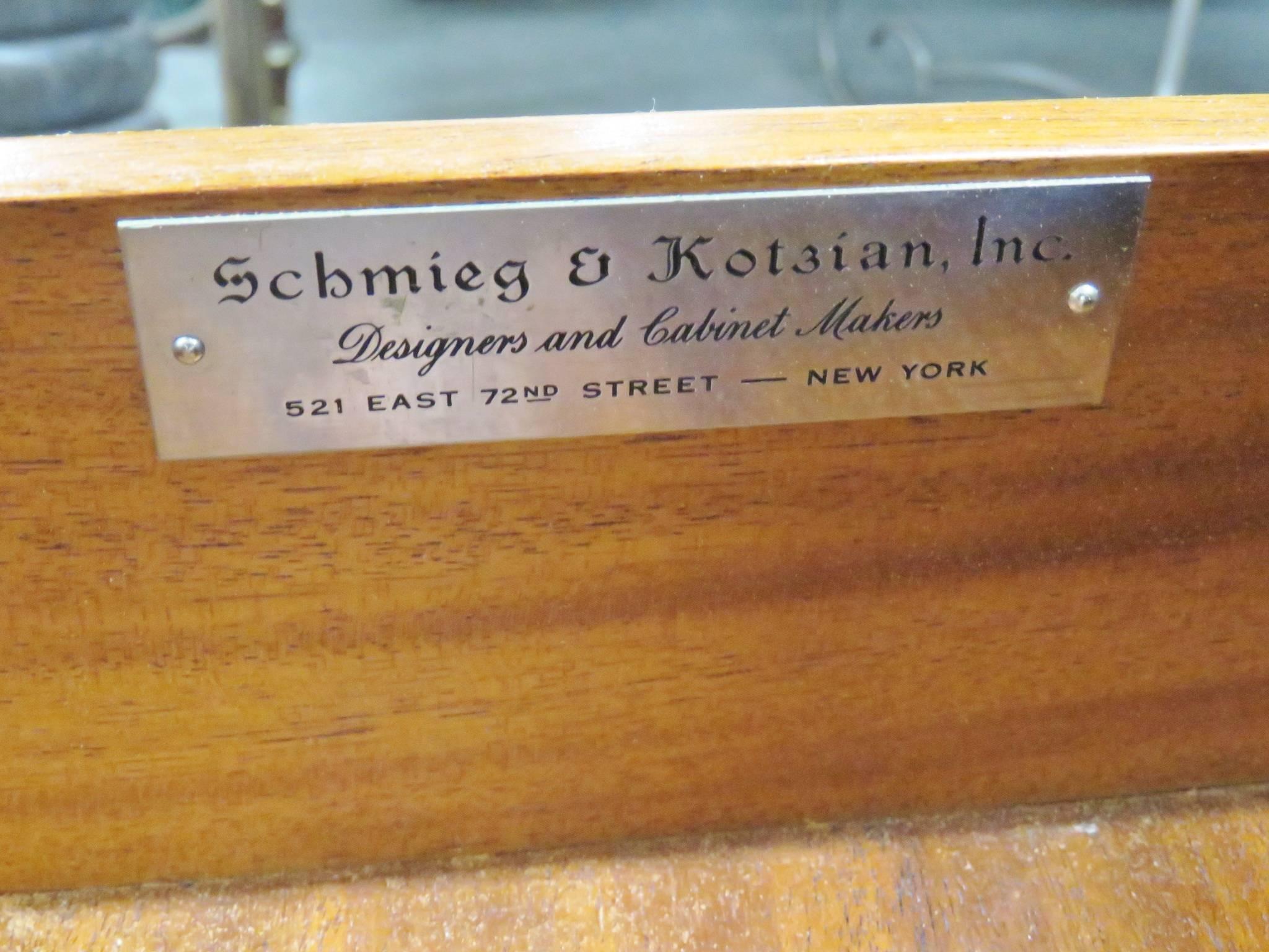 Schmieg and Kotzian Inlaid Demilune Commode 1