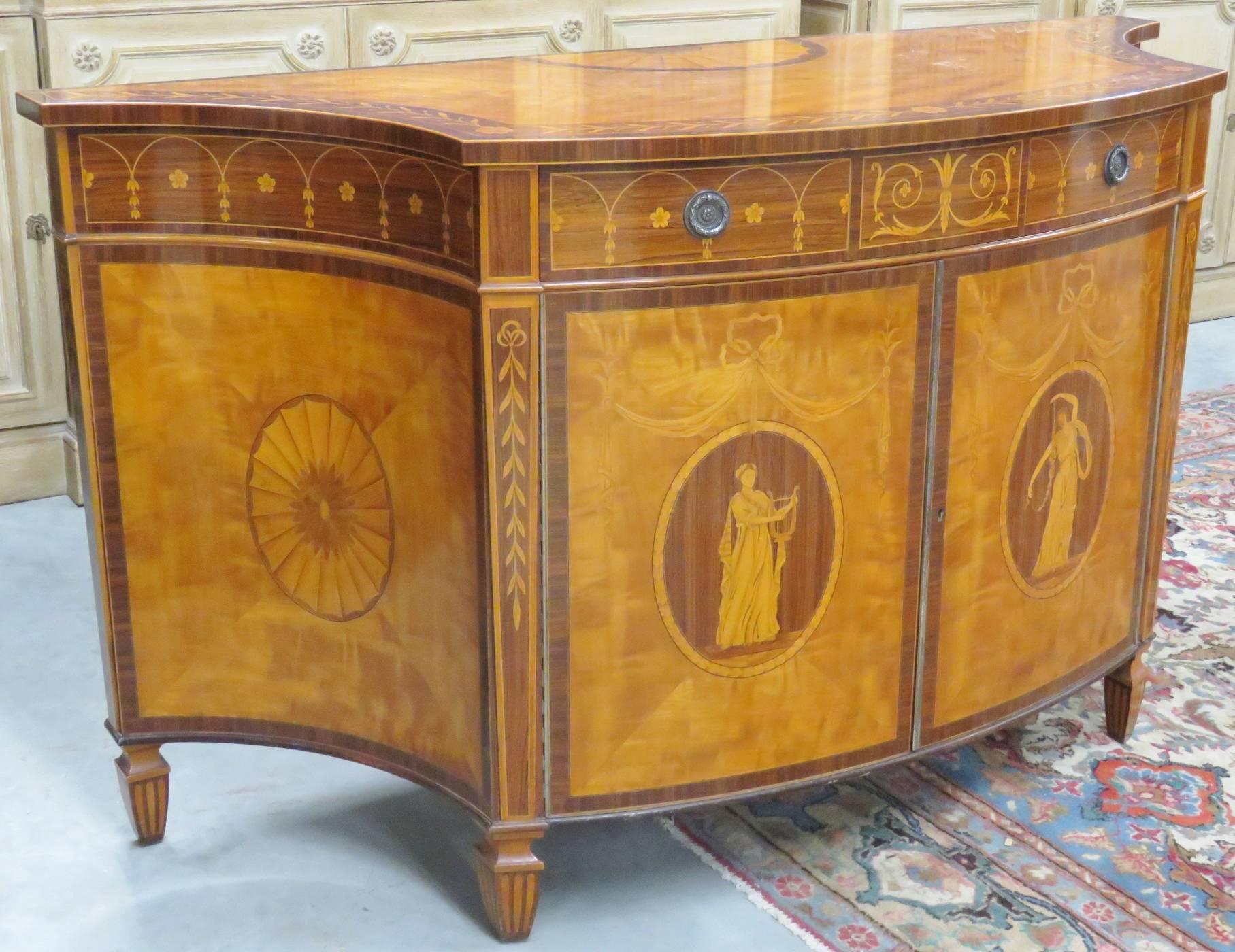 Schmieg and Kotzian Inlaid Demilune Commode 2