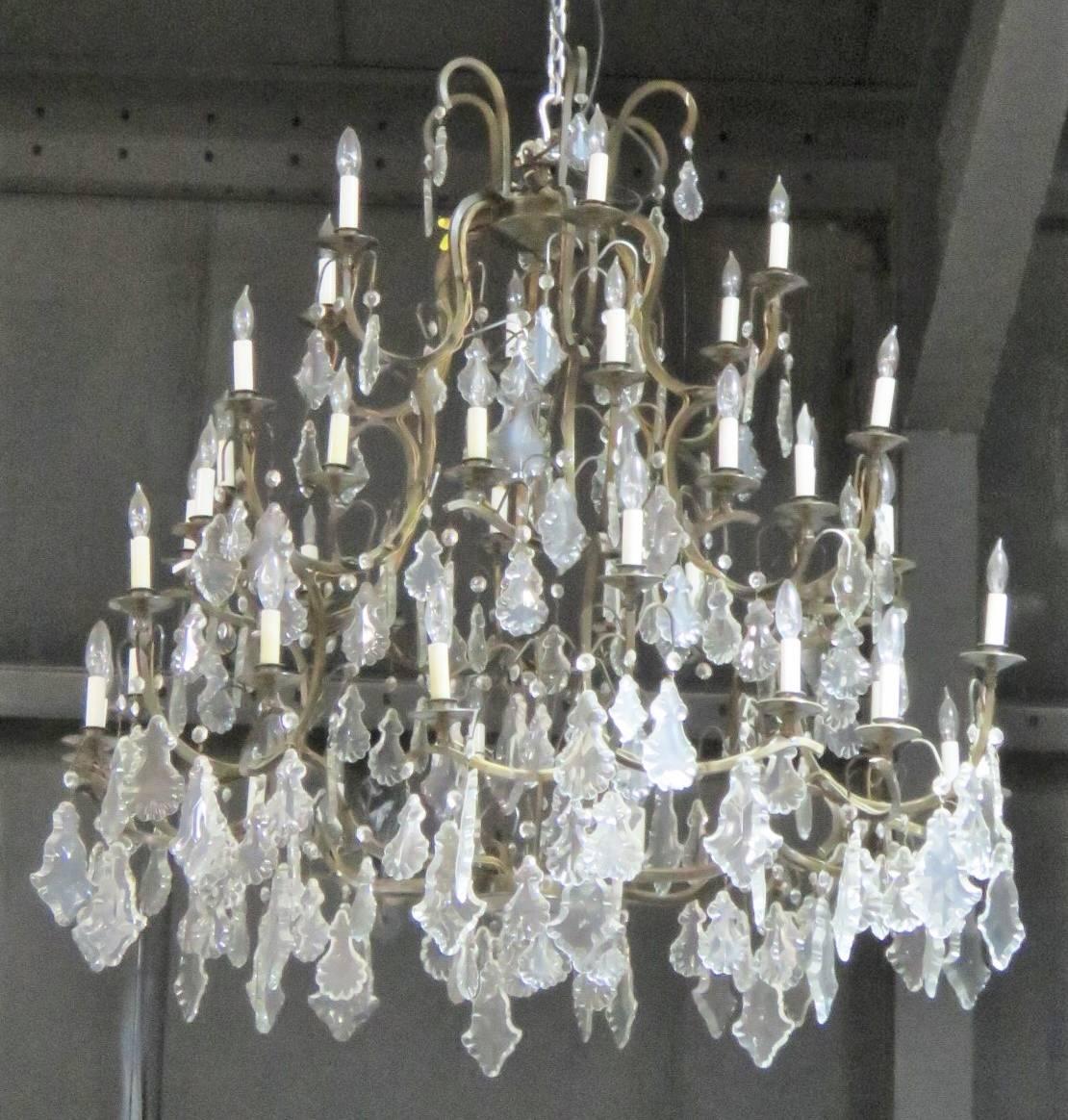 20th Century Palatial Crystal Chandeliers from Le Bec Fin