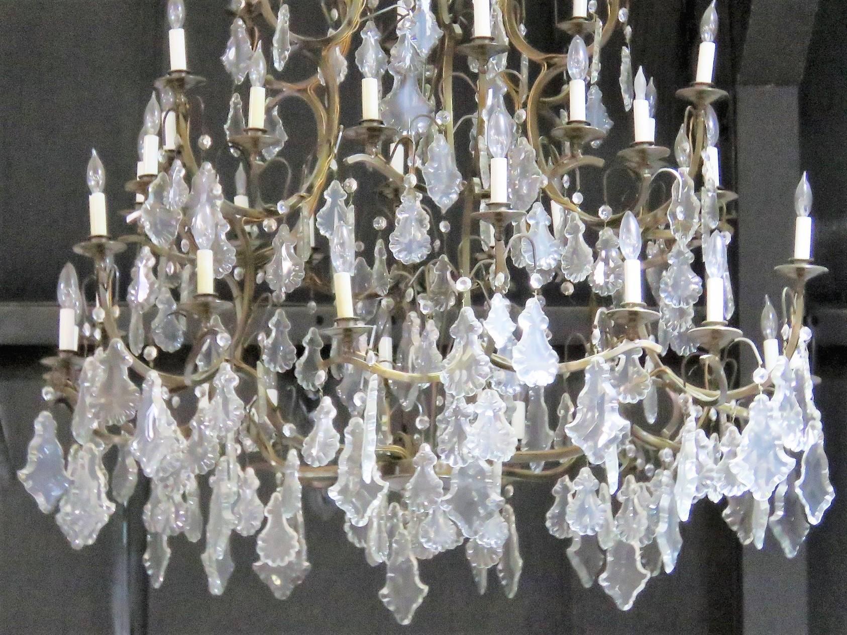 This is a magnificent chandelier from the renowned Philadelphia Restaurant Le Bec Fin. Large crystal chandelier from the legendary Le Bec Fin restaurant in Philadelphia. This is the perfect chandelier for any room in your home or matched with