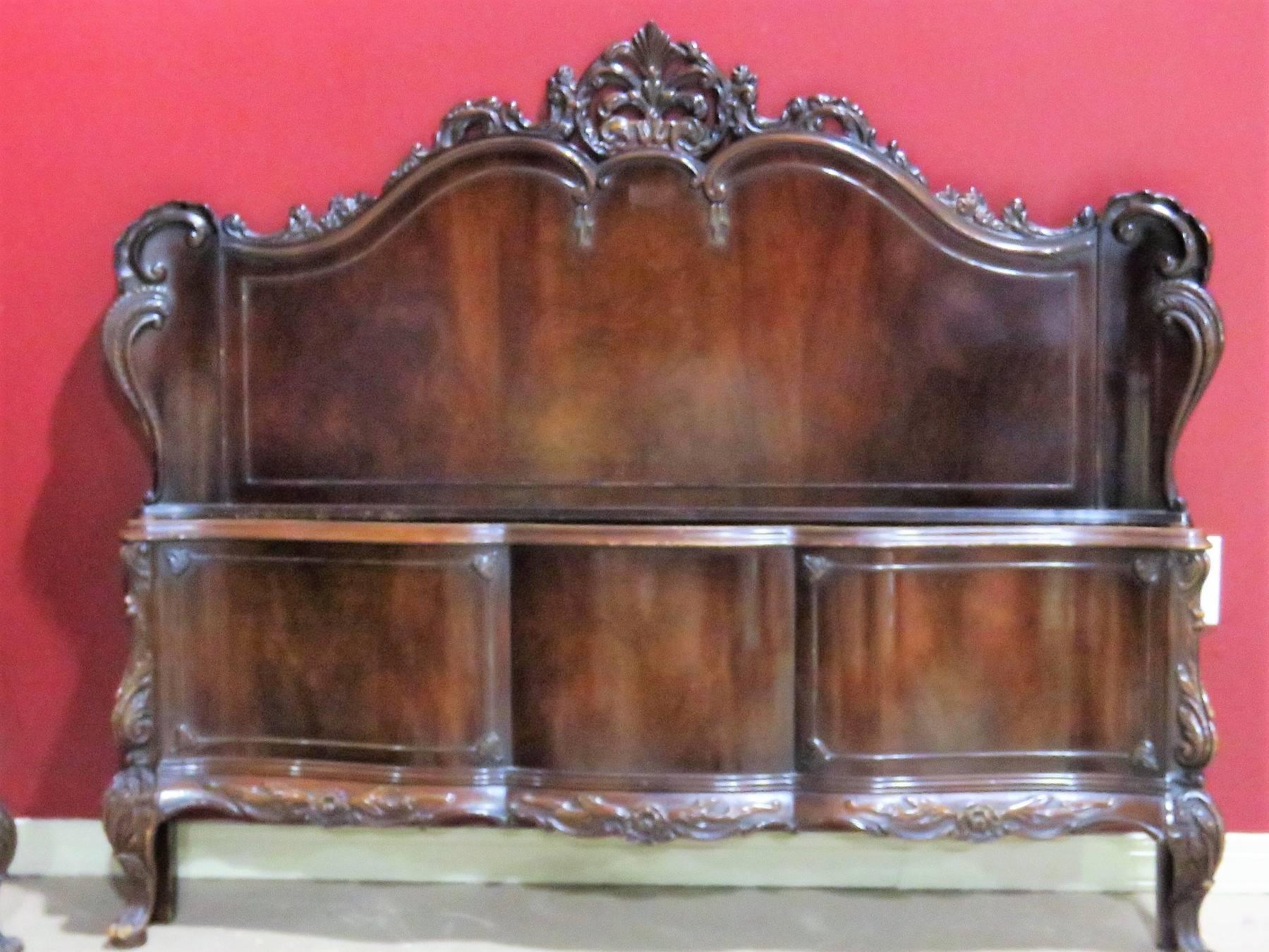 Six Pieces Louis XV Style Mahogany Bedroom Set 1