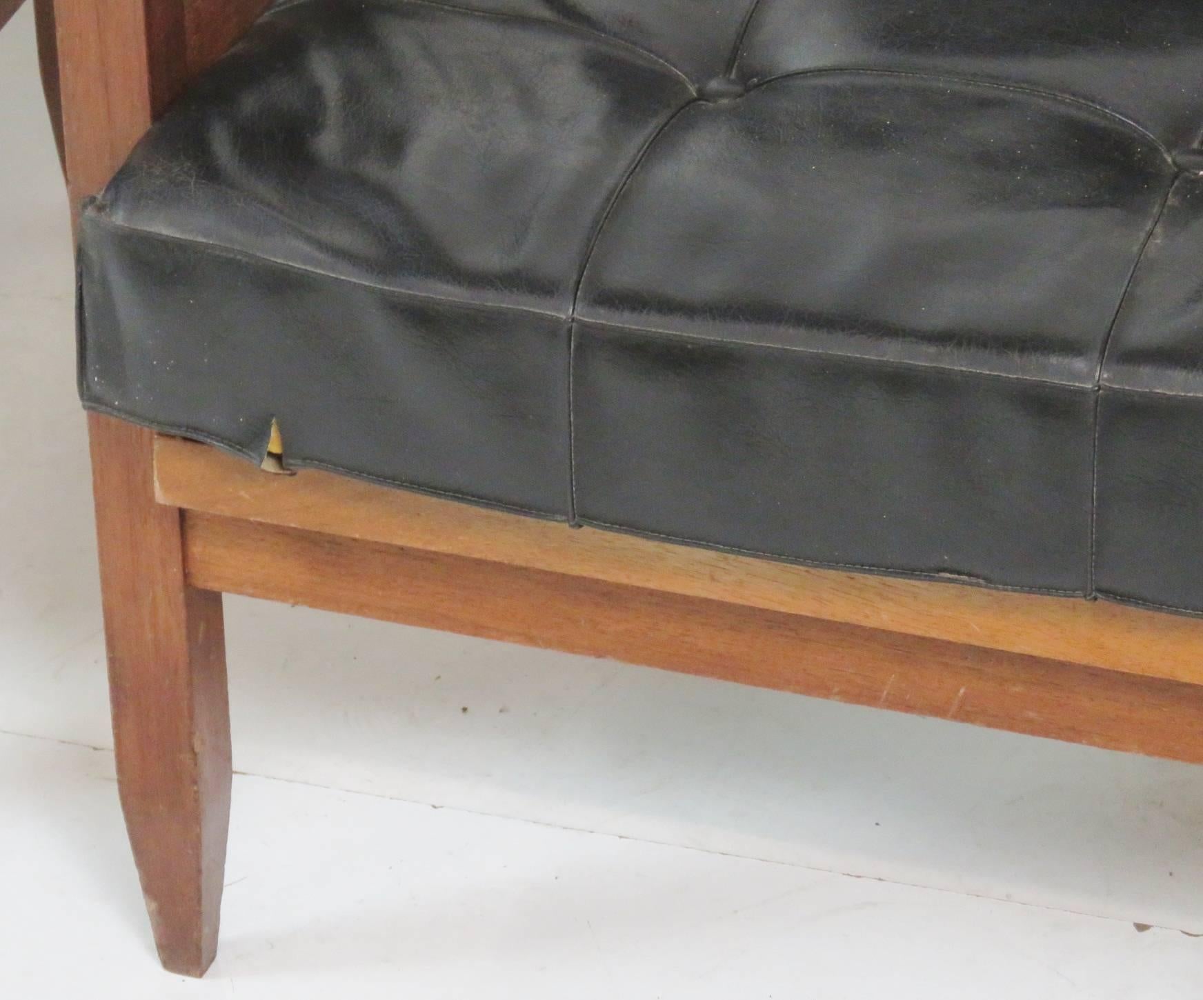 Pair of Danish Modern Tufted Lounge Chairs 2