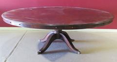 Burl Walnut Round Pedestal Dining Table