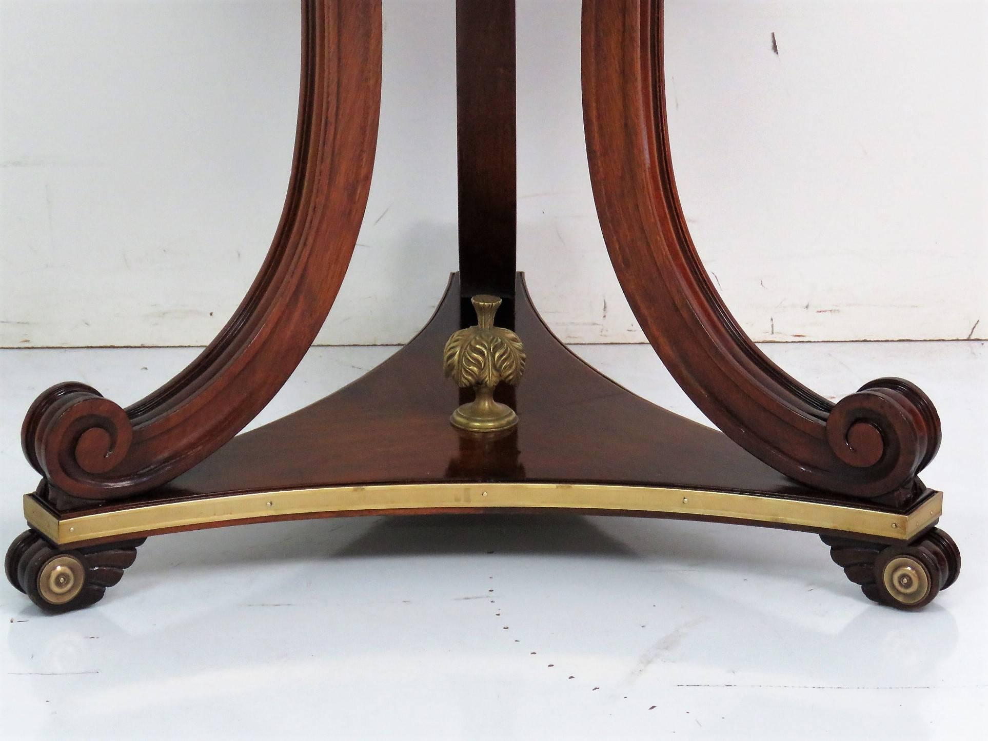 Regency Mahogany Boulle Brass Inlay Russian Or Baltic Center Table 