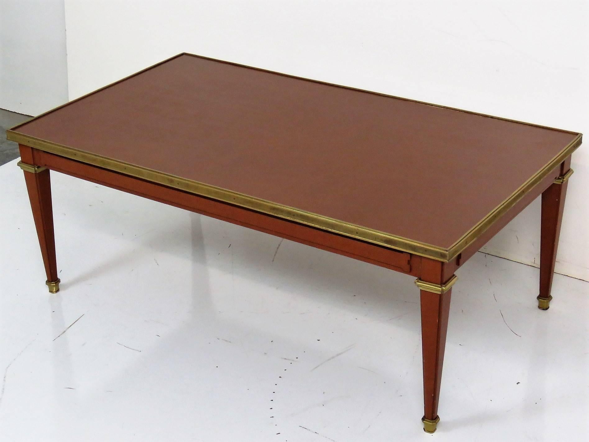 20th Century Maison Jansen Style Directoire Style Brass Coffee Table