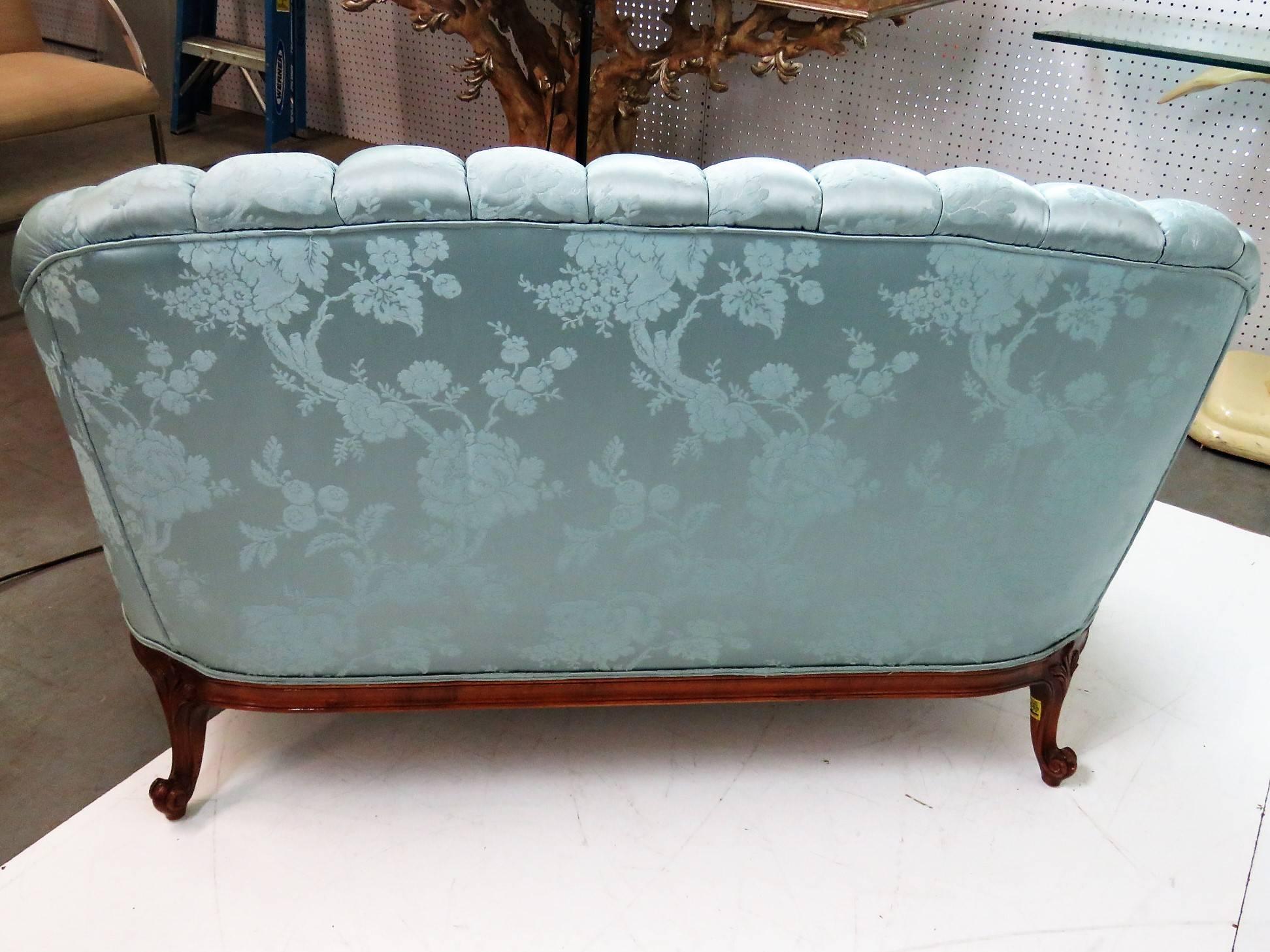20th Century Pair of Louis XVI Style Tufted Settees