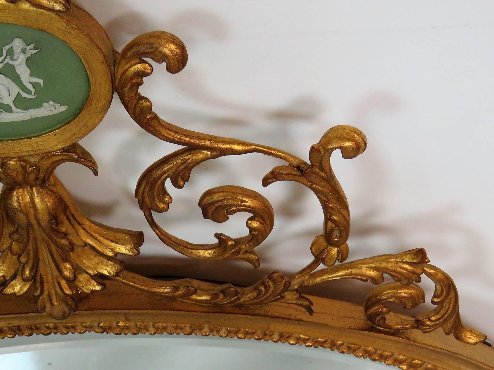 Pair of Gilt Carved Hanging Wall Mirrors In Good Condition In Swedesboro, NJ