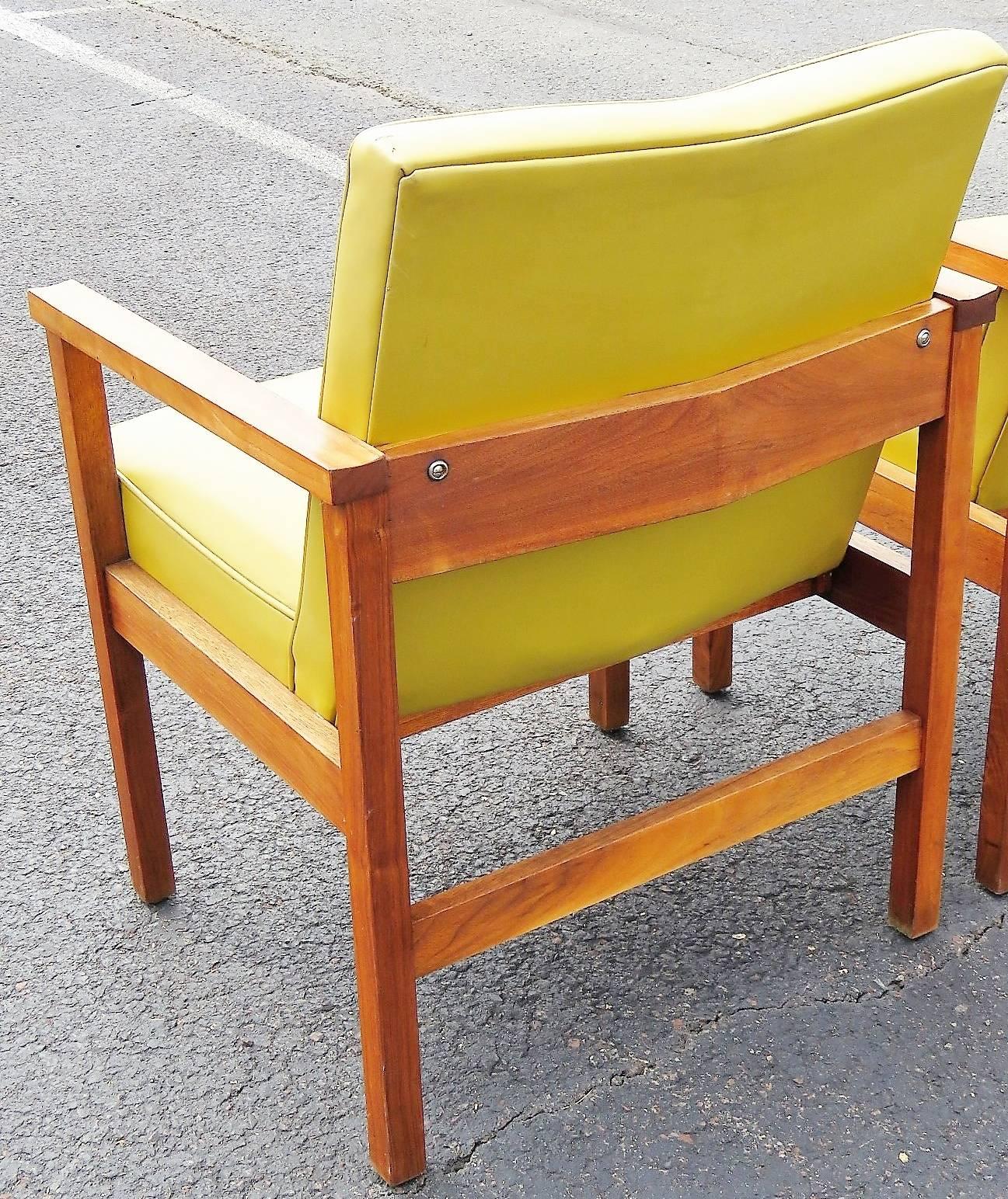 Pair of Danish Modern Walnut Lounge Chairs 1