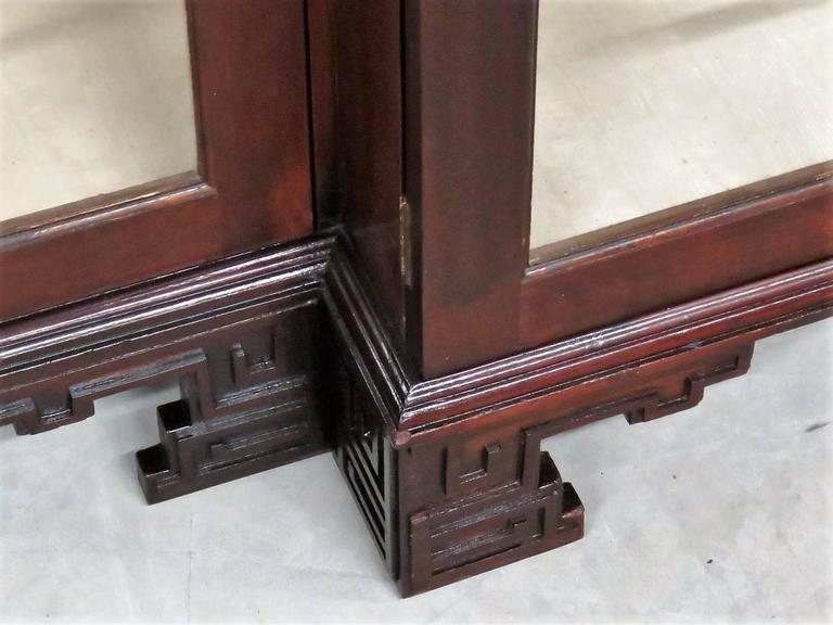 Large Mahogany Carved Lighted Display For Sale at 1stdibs