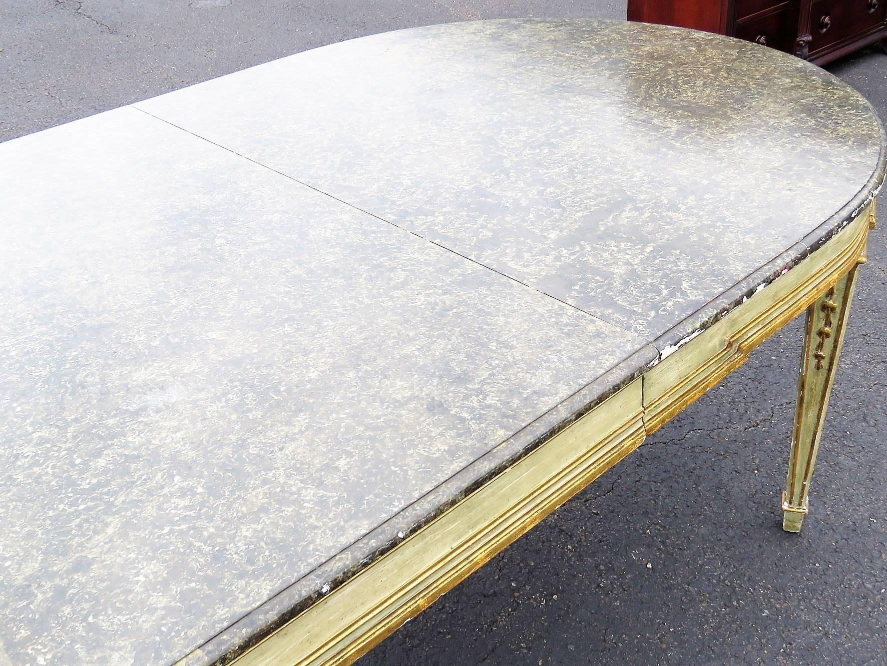 Jansen Louis XV Style Distressed Painted Dining Table (Holz)