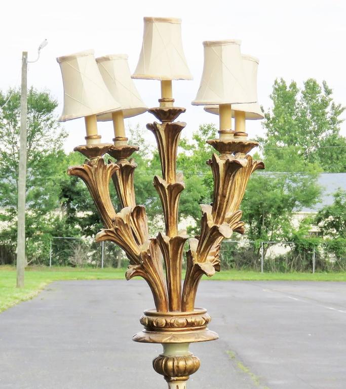 distressed cream floor lamp