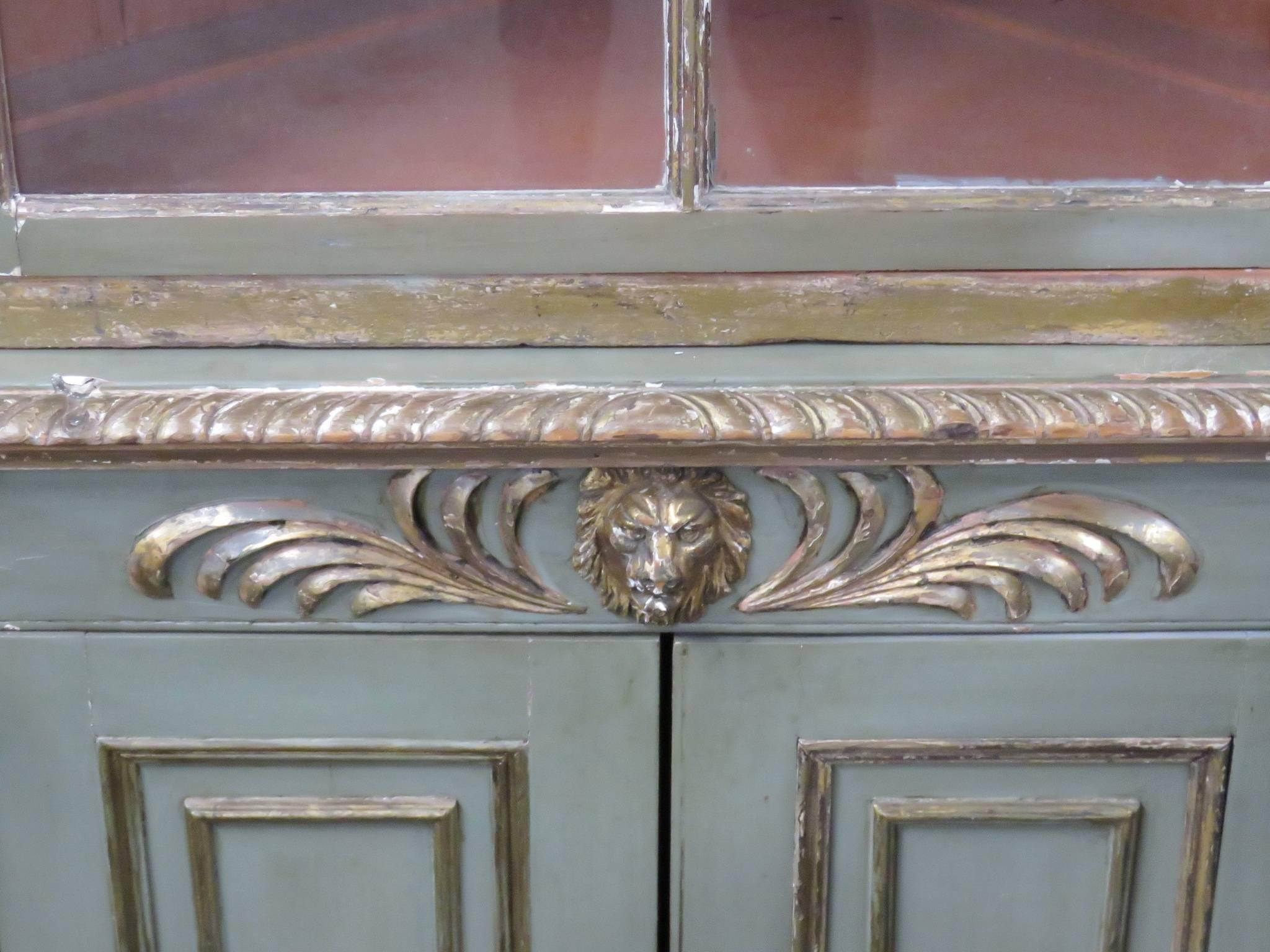 18th Century Empire Style Distressed Painted Corner Cabinet 3
