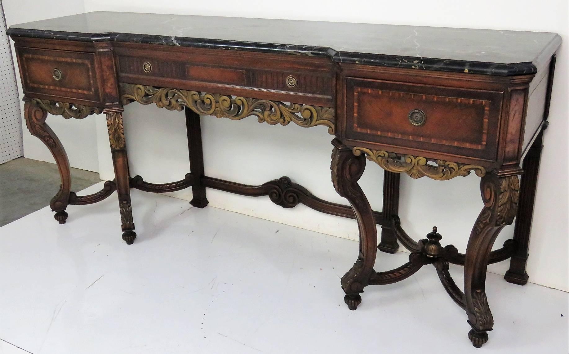 Regency Style Inlaid Marble-Top Console 1