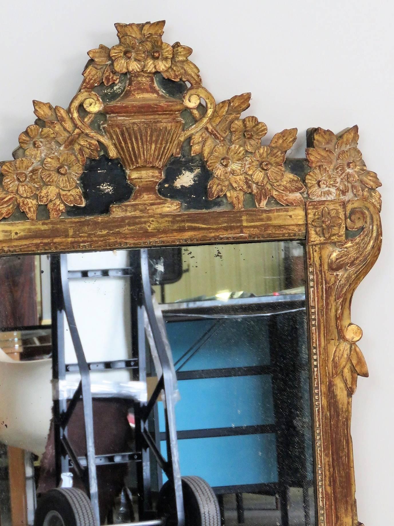 Antique Gilt Carved Hanging Wall Mirror 1