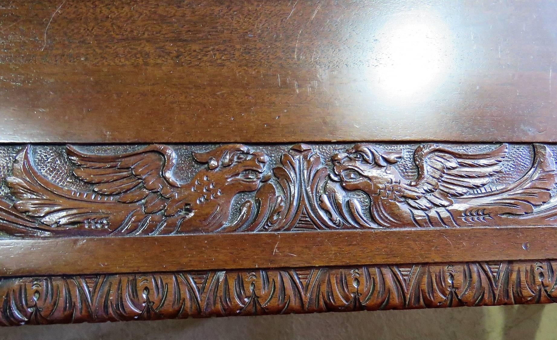 20th Century Intricately Carved Walnut Console Table