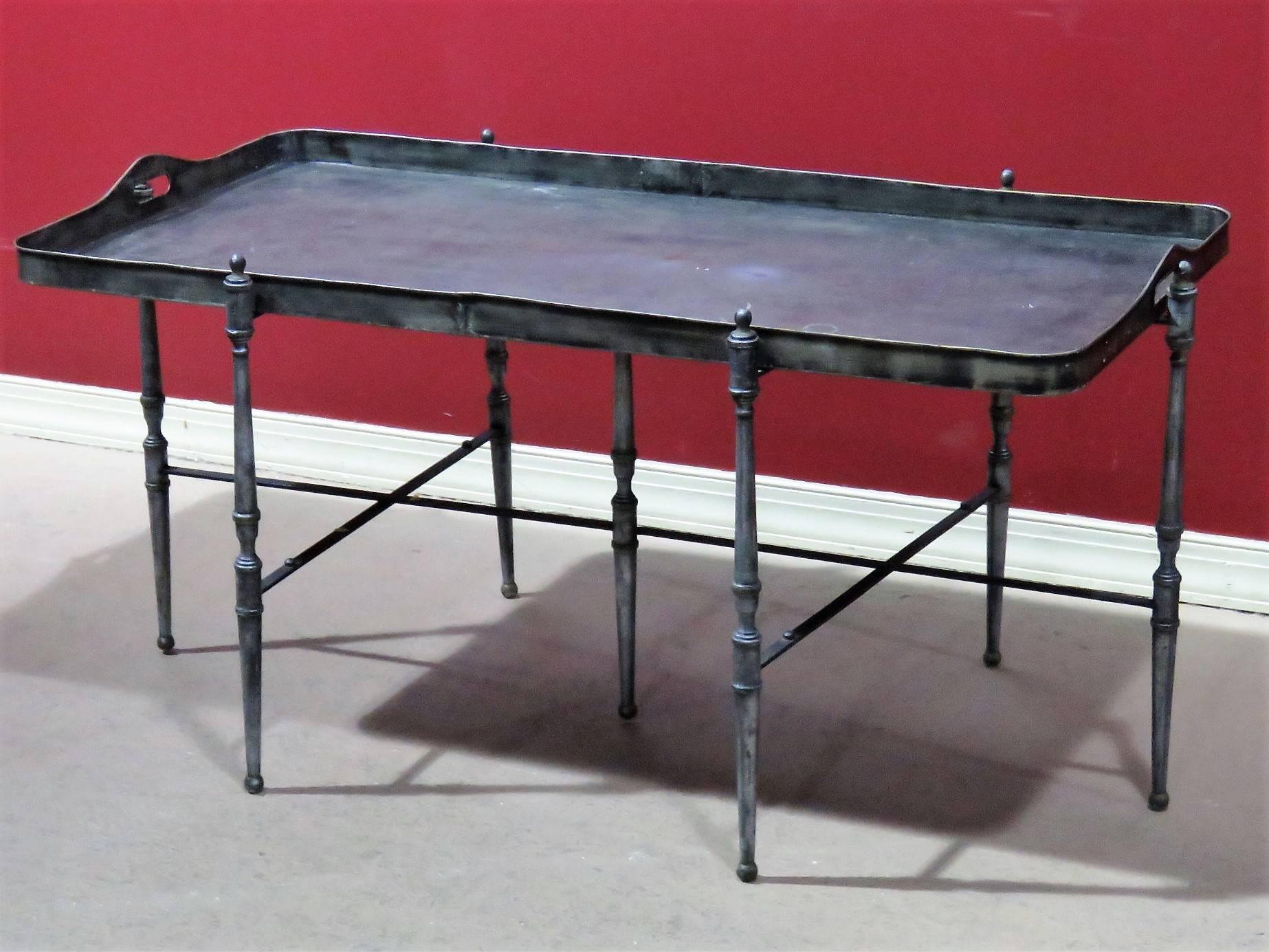 Metal Tray Top Coffee Table at 1stDibs