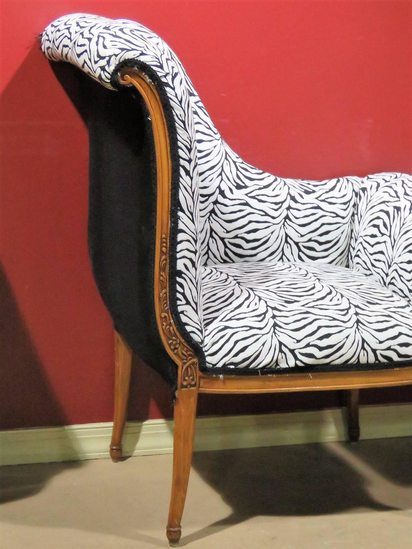 Pair of Regency Style Zebra Print Lounge Chairs 2