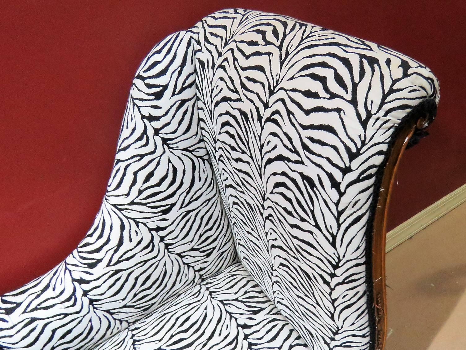 Pair of Regency Style Zebra Print Lounge Chairs 1