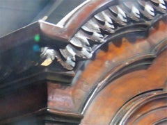 19th Century Carved Walnut Georgian Style Two Piece China Cabinet Vitrine