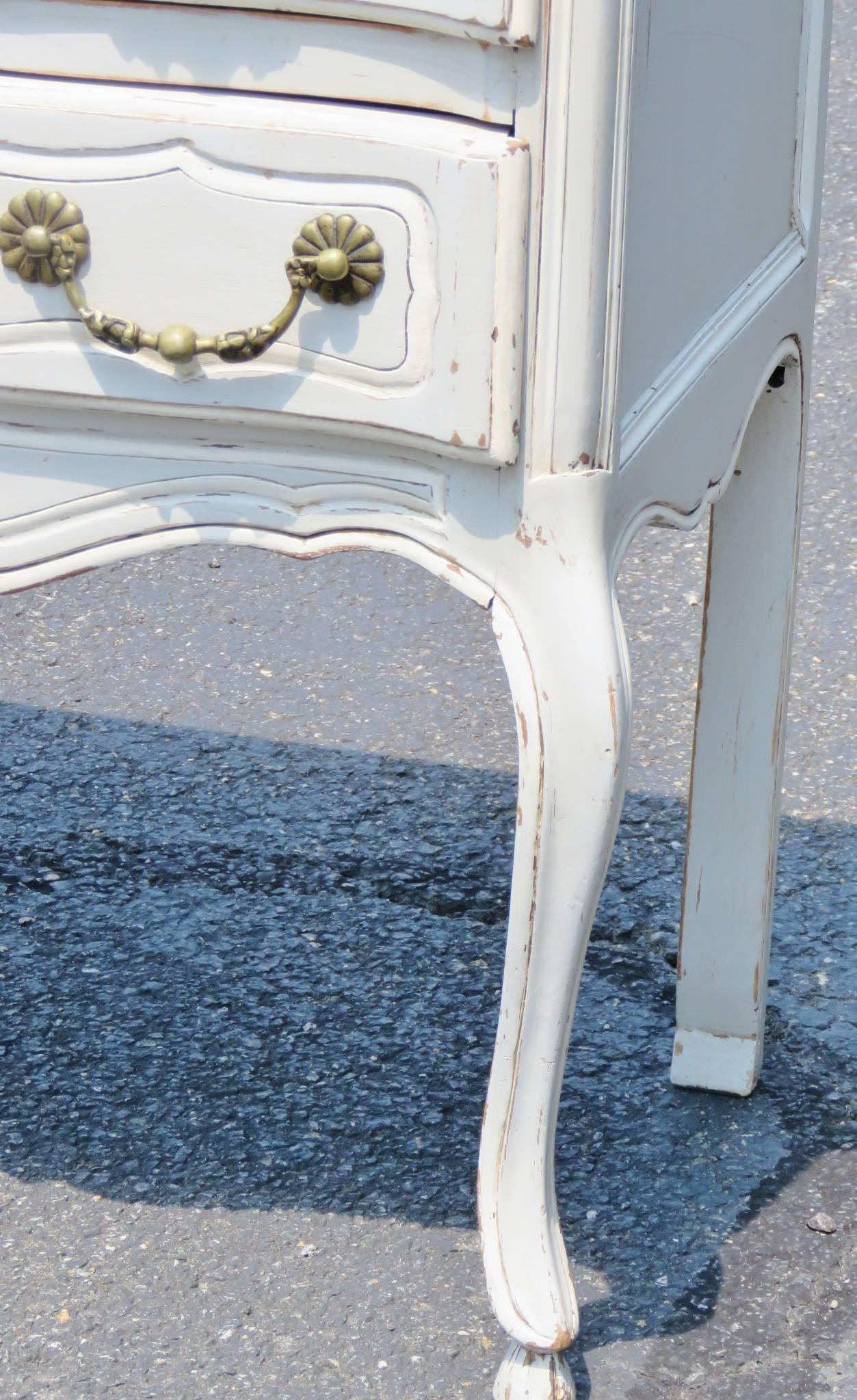 20th Century Gustavian Style Distressed Painted Commode For Sale