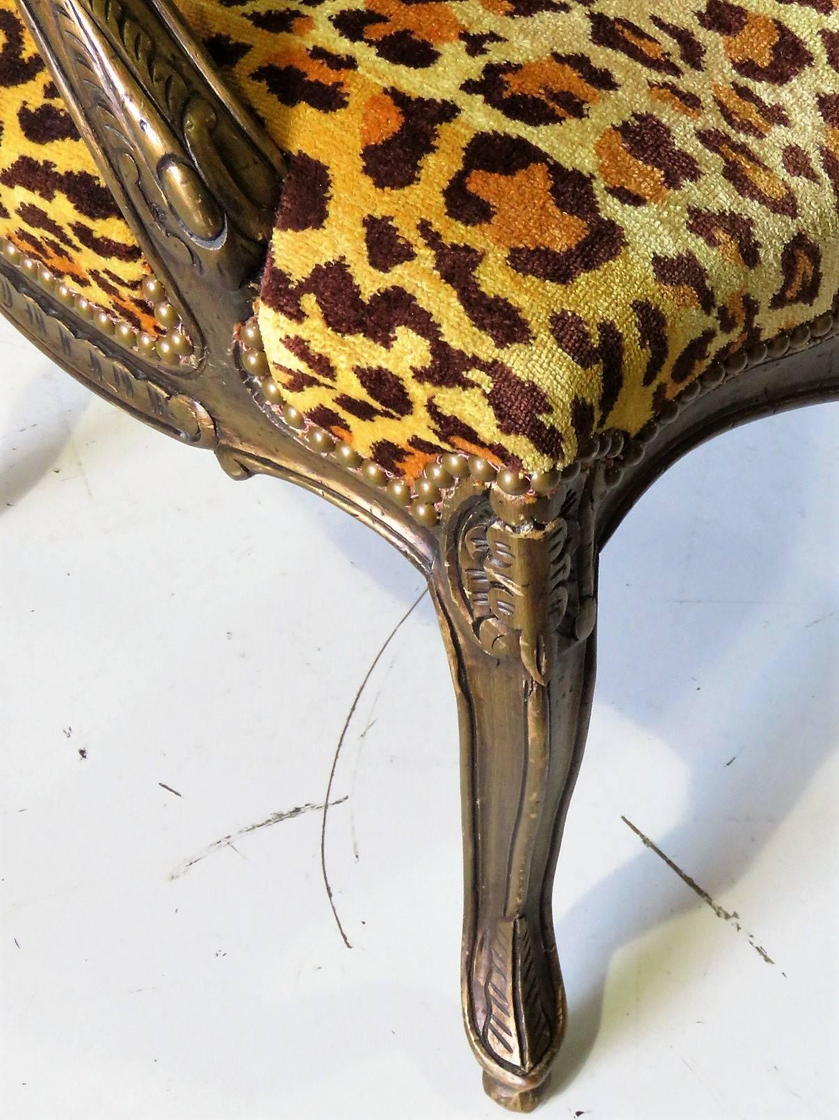 20th Century Pair of Louis XV Style Leopard Fauteuils