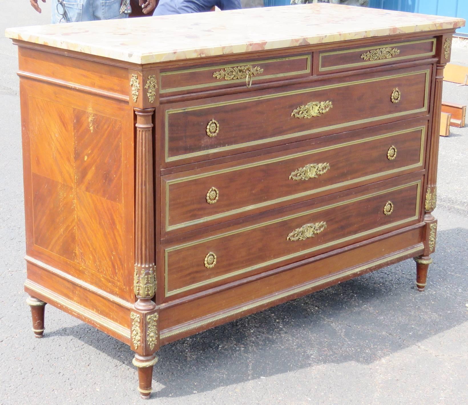 19th Century Francois Linke Louis XV Style Marble Top Commode Dresser  2