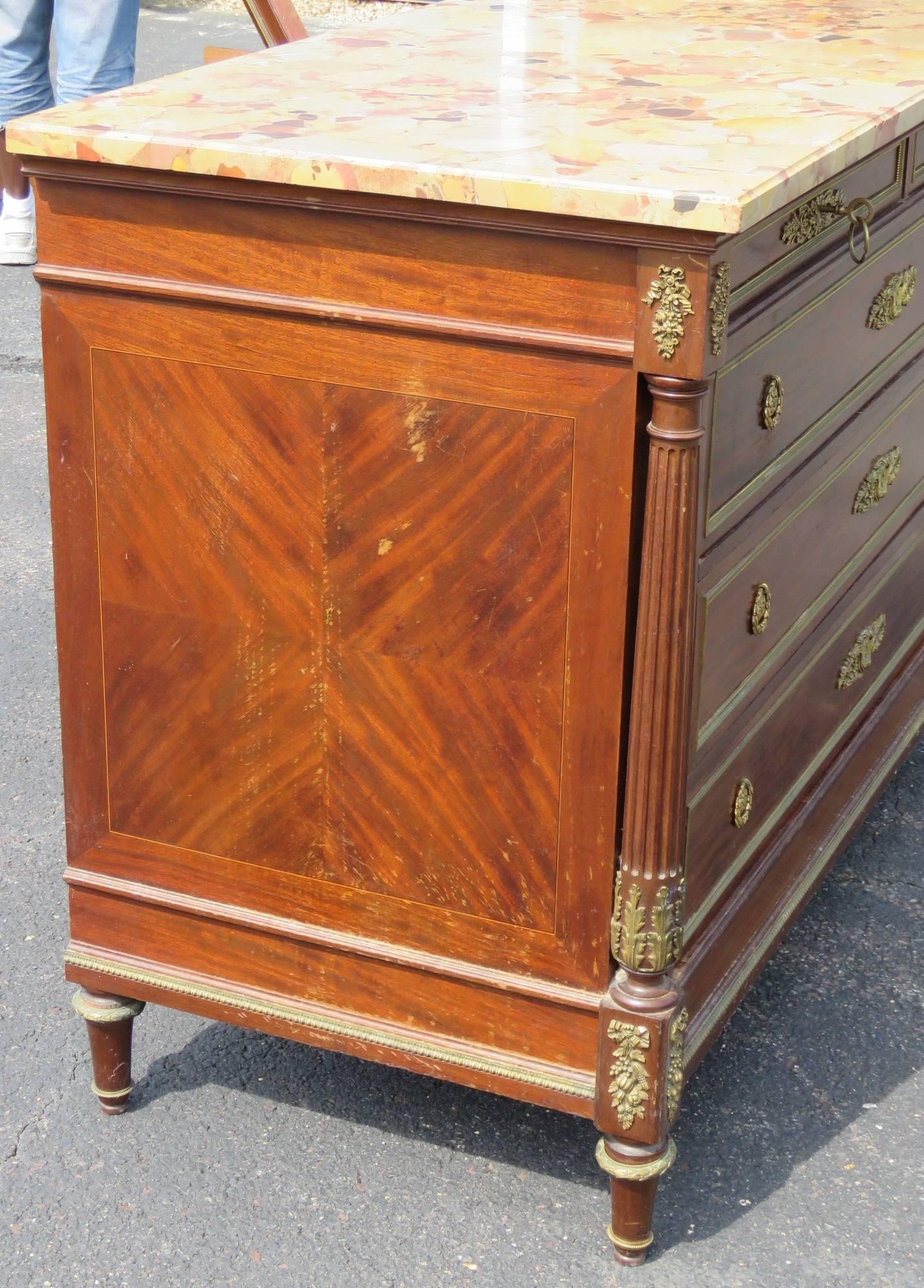 19th Century Francois Linke Louis XV Style Marble Top Commode Dresser  4
