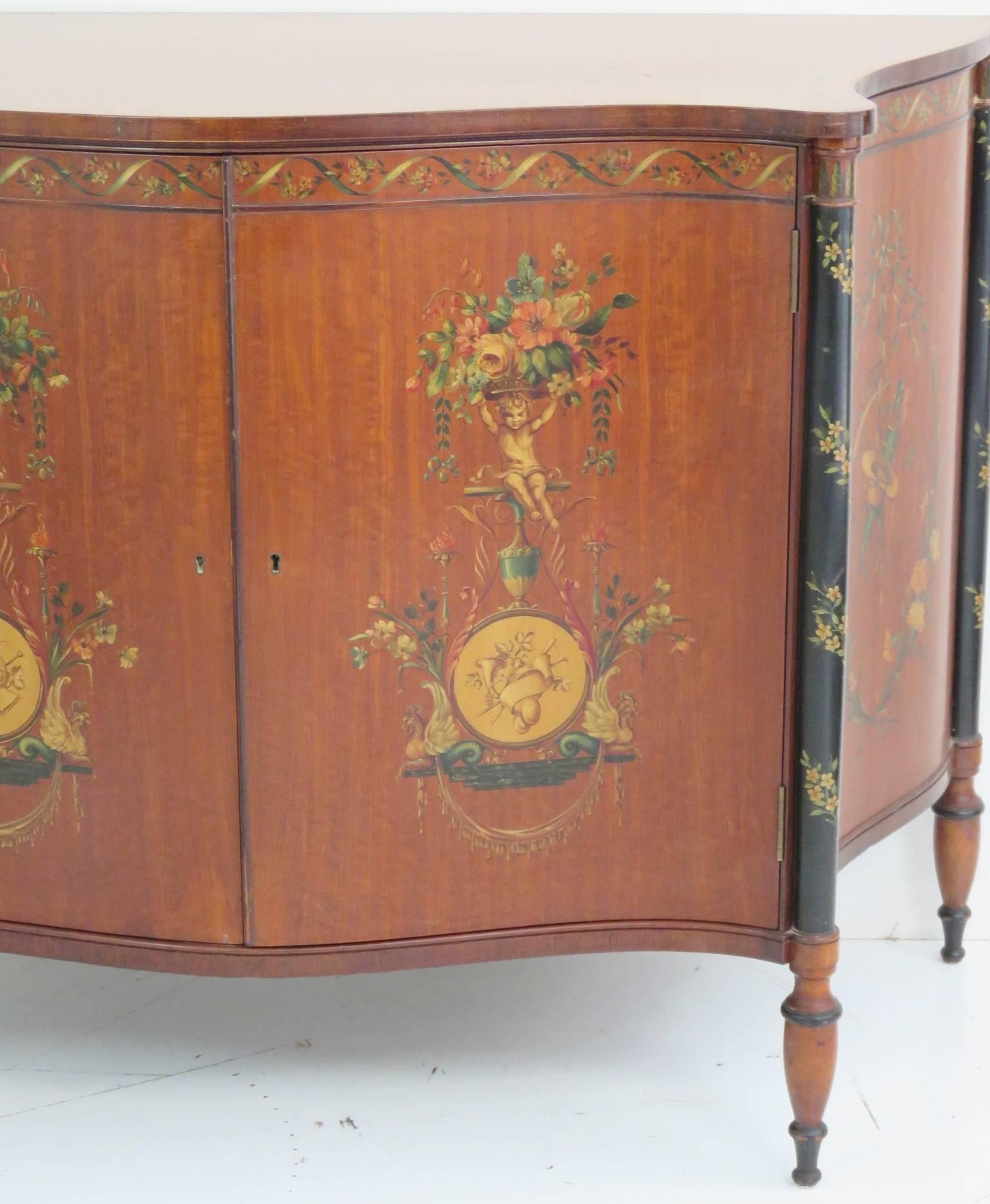 20th Century Adams Style Paint Decorated Two-Door Cabinet