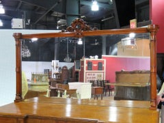 English Gothic Victorian Style Oak Sideboard Huntboard with Mirror