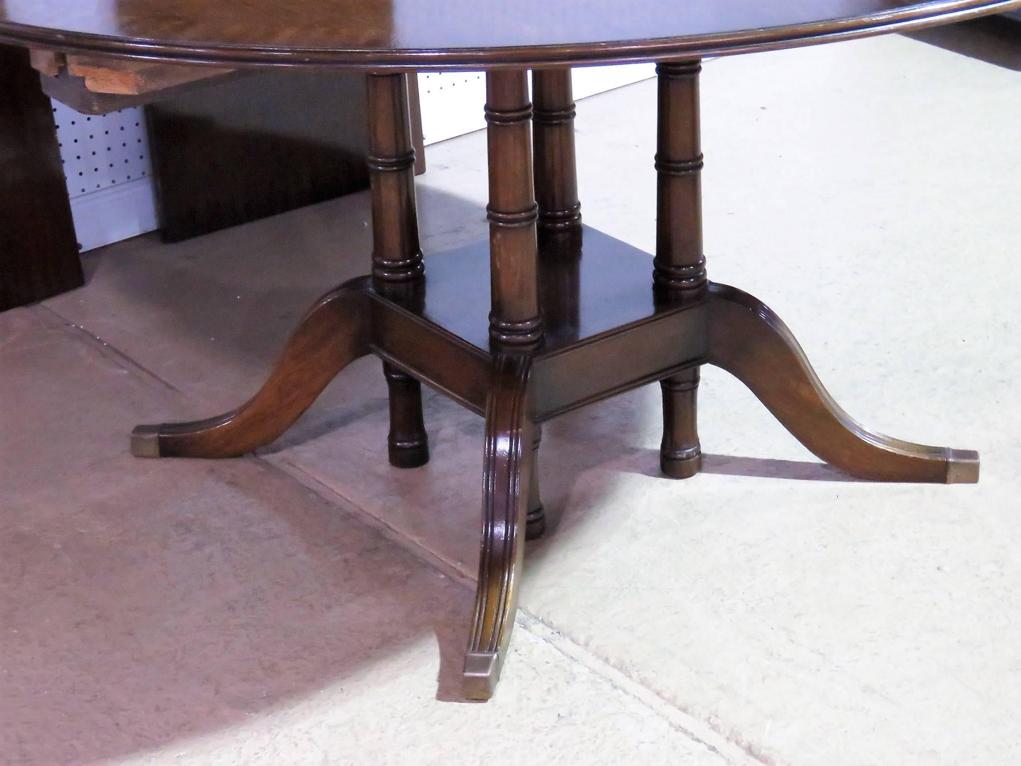 Custom Mahogany Round Banded Dining Table 1