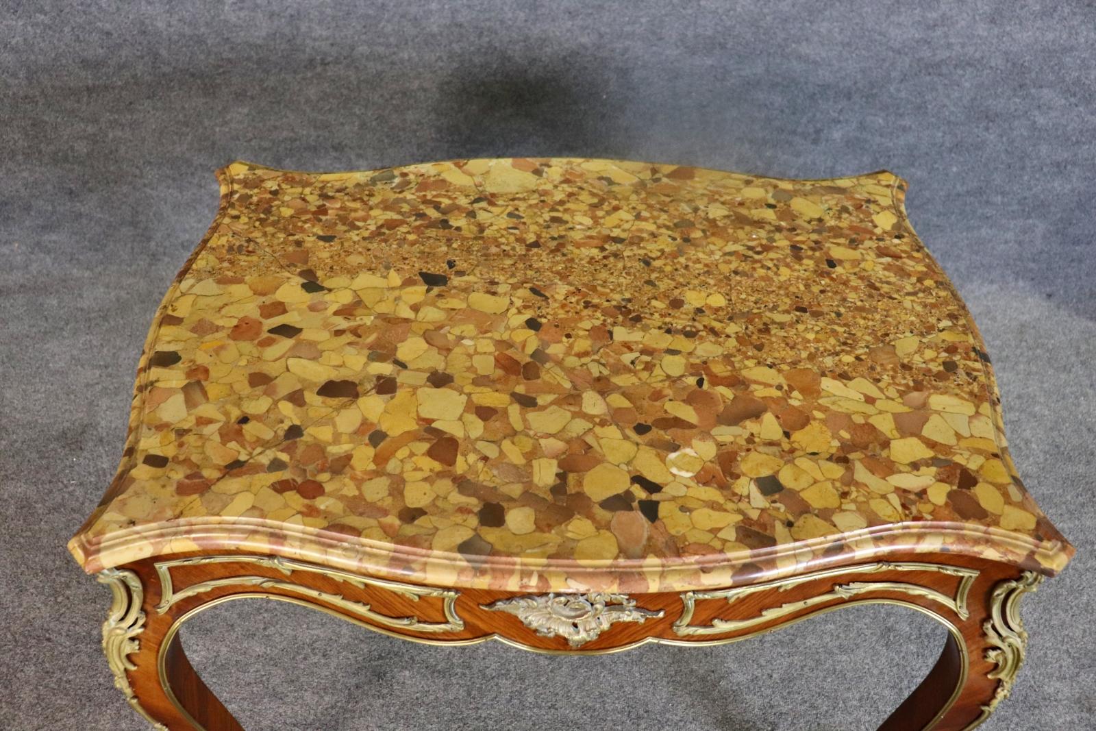 Linke Style 19th Century Bronze Mounted Marble Top Center Table For Sale 4