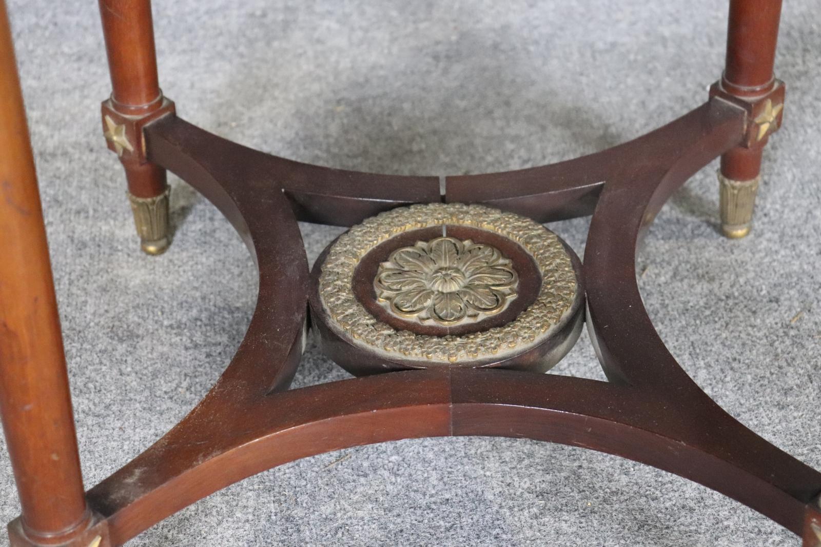 19th Century 19TH C Empire Bronze Mounted Marble Top Round Table For Sale