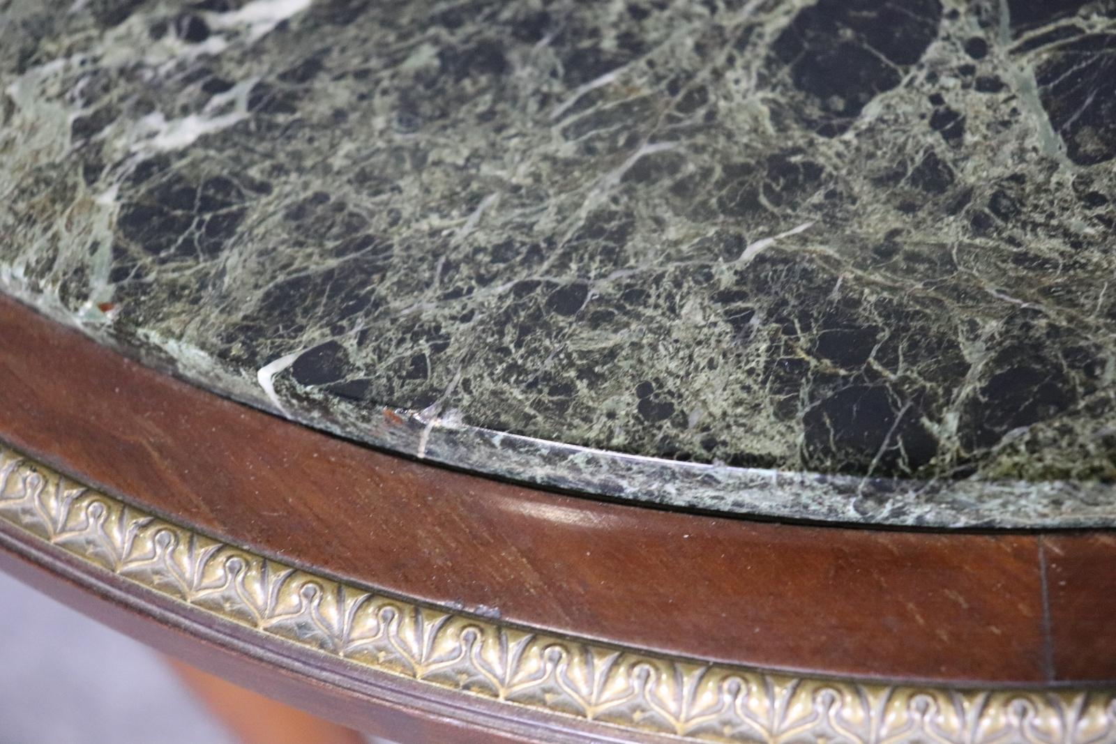 19TH C Empire Bronze Mounted Marble Top Round Table In Good Condition For Sale In Swedesboro, NJ