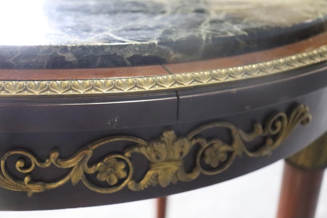 19TH C Empire Bronze Mounted Marble Top Round Table For Sale 6