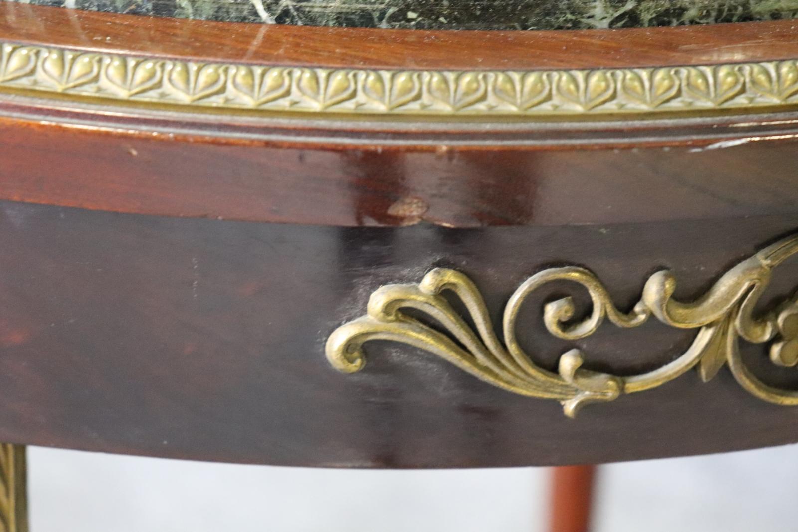 19TH C Empire Bronze Mounted Marble Top Round Table For Sale 4