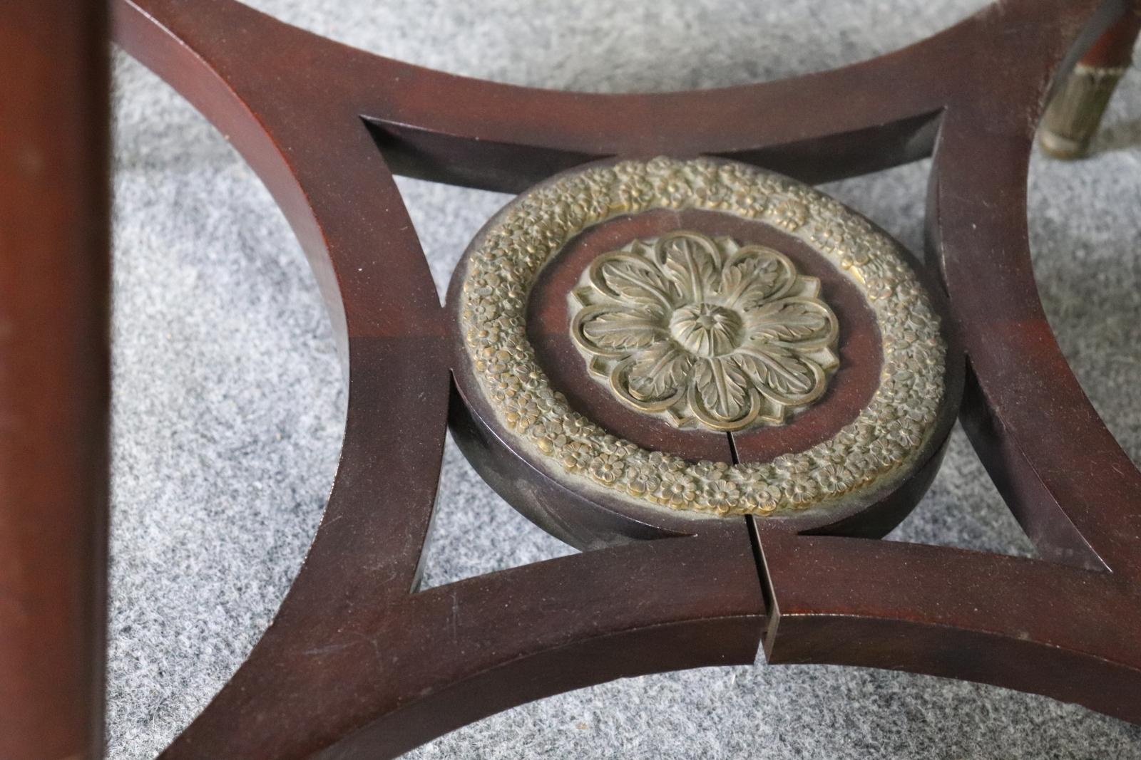 19TH C Empire Bronze Mounted Marble Top Round Table For Sale 5