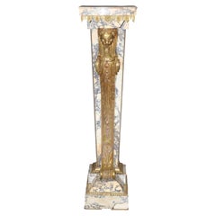 Sockel aus violettem Breche-Marmor und Bronze im französischen Regency-Stil des 19. Jahrhunderts