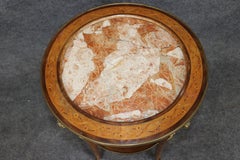 French Louis XV Style Bronze Mounted Rams head Marble Top End Table