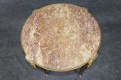 Late 19th c French Louis XV Style Marble Top Bronze End Table by Sormani