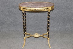 19th c German Louis XVI Style Ormolu Mounted Marble Top Table By August Forster
