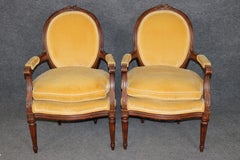 Pair Louis XVI Style French Armchairs