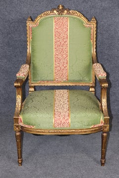 1950's Louis XVI Style Gilt Carved Armchair